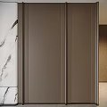 Modern Interior With Brown Wall Paneling And Marble