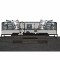 New Chinese Sofa Coffee Table Combination 3d model