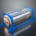 Polyfiber Co Ltd Cylindrical Industrial Tank With Blue Frame And Silver Body