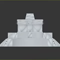 White Pyramid Structure With Multi tiered Steps And Top Platform