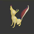 Game And Movie Character Fox With White Body Red Tail Standing Pose 3D Model Design