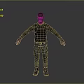 Man In Dark Long Sleeve Shirt Gray Pants And Gloves With Hood Standing Pose