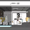 Modern Clothing Store Interior With Mannequins Hanging Garments And Display Shelves