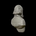 Classical Male Bust Sculpture With Beard And Star Decorated Coat