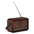Vintage Wooden Radio With Antenna Knobs And Tuning Dial Design