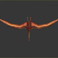 Red Pterosaur 3D Model in Flying Pose with Detailed Wing Texture 3d model