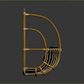 Stylish Rattan Hanging Leisure Chair With Yellow Frame And Black Cushion Design