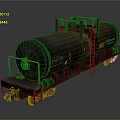 Rusty Tank Car With Metal Ladder Wheels And Industrial Markings