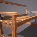 Wooden Public Chair With Simple Design Backrest And Armrest For Indoor Outdoor Areas