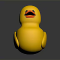 Bright Yellow Rubber Duck With Shiny Surface Orange Beak And Black Eyes
