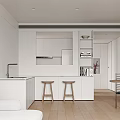 Modern Living and Dining Room Interior With Sofa Dining Table TV and Wooden Floor