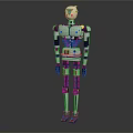 Humanoid Robot With Metallic Body And Mechanical Joints Standing In Studio 3d model