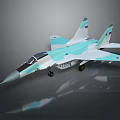 Light Blue And White Fighter Jet With Russian Flag On Tail And 152 Marking Model