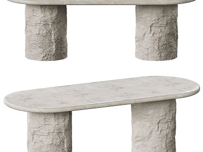 Oval table 3d model