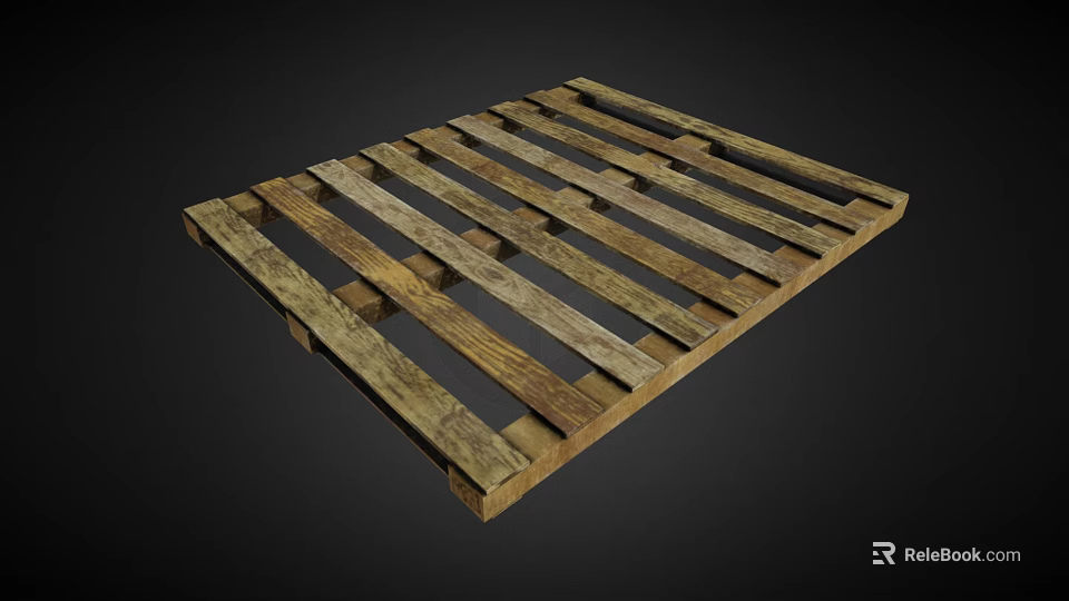 Wooden Pallet Commercial Equipment For Heavy Duty Cargo Shipping And Storage 3d model 