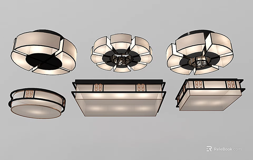 Modern Ceiling Lights With Various Shapes And Elegant Designs For Home Decor 3d model