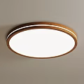 Modern Circular Ceiling Light With Wooden Frame And White Panel For Indoor Spaces 3d model