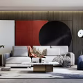 Modern sofa coffee table combination 3d model