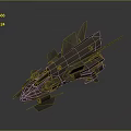 Futuristic Sci-Fi Aircraft Model With Multiple Sharp Metallic Wings And Aerodynamic Structure 3d model