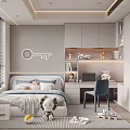 Cozy Kids Room With Bed Pillows Desk Chair Books Toys And Key Decor