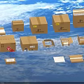 Various Sizes Of Cardboard Boxes With Labels For Household Packaging Storage