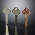 Modern Key Door Key Gold Key Silver Key 3d model