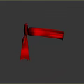 Adorable Animal Wearing Bright Red Bow Tie On Shiny Black Surface