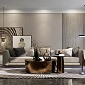 Modern Sofa Coffee Table Combination Simple 3d model