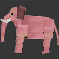 Adorable Pink Elephant Shaped Home Decor Accessory With Yellow Trims