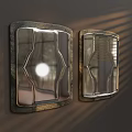 Vintage Style Decorative Wall Hanging With Metal Frame And Mirror Panels