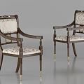 Elegant Accent Chairs With Wooden Frame Patterned Fabric And Gold Accents