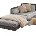 Gray Headboard Children's Bed With Light Colored Mattress And Stuffed Toy Bear
