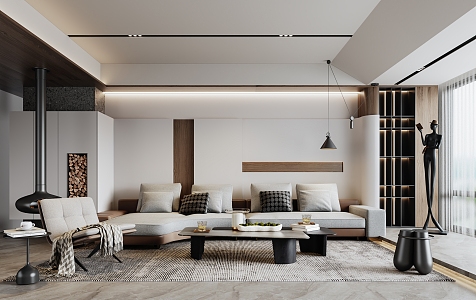 Modern Minotti living room 3d model