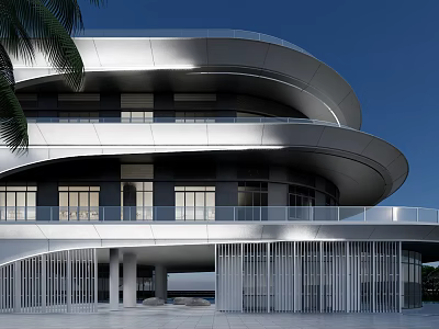 Modern sales office building demonstration area 3d model