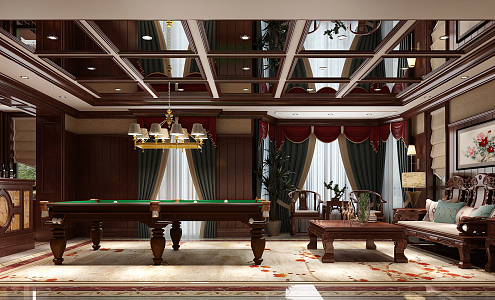 Billiard room leisure area 3d model