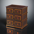 Classic Dark Brown Wooden Entryway Cabinet Sideboard With Carved Details And Doors