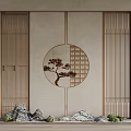New Chinese style screen partition lattice 3d model