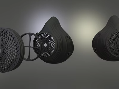 Black Comfortable Protective Mask with Breathable Design for Daily Living Supplies 3d model
