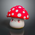 Cute Red Mushroom with White Spots and Smiling Face Food Decoration