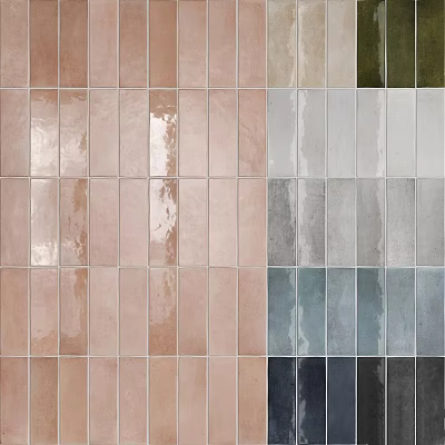 Colorful Ceramic Tiles With Various Shades And Glossy Finish For Interior Decor 3d model