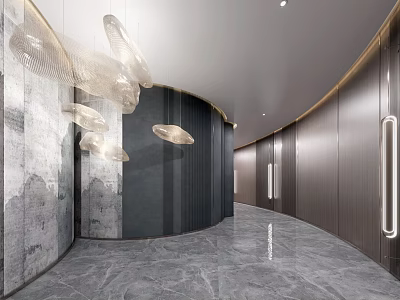 Modern Hotel Away Hotel Entrance Away 3d model