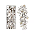 Modern Abstract Wall Decor With Curved Patterns Dot Details And Geometric Cubes In Brown White