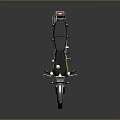 Classic Black and Yellow Motorcycle with Rearview Mirrors Headlight Black Seat and Silver Engine