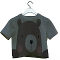 Cute Kids Short Sleeve T Shirt With Bear Print Design Light Color