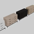 Modern Entryway Side Cabinet With Light Beige Dark White Colors Drawer Design And Metal Legs