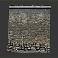 Natural Stone And Wood Wall Structure With Textured Surface And Solid Build 3d model