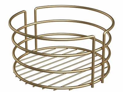 Elegant Gold Metal Multi Tiered Kitchen Storage Rack For Organizing Utensils 3d model