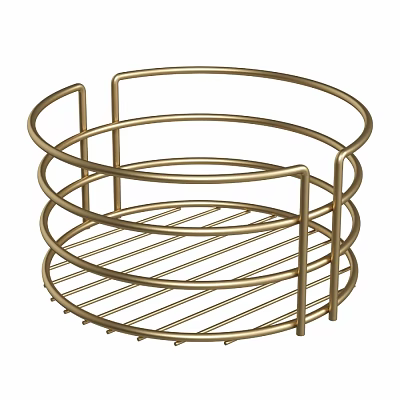 Elegant Gold Metal Multi Tiered Kitchen Storage Rack For Organizing Utensils 3d model
