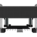 Large Scale Amusement Equipment Structure With Black Exterior Metal Frames And Lighting