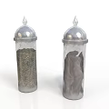 Transparent Salt And Pepper Containers With Silver Lids For Kitchen Use
